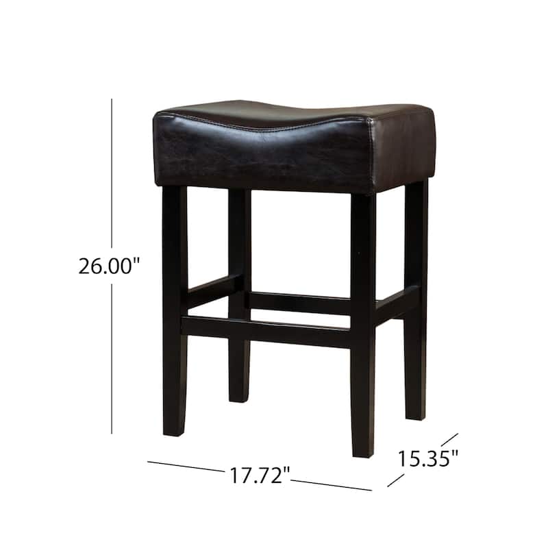 Portman 26-inch Bonded Leather Backless Counter Stool (Set of 2) by Christopher Knight Home - 15.50" D x 18.25" W x 26.20" H