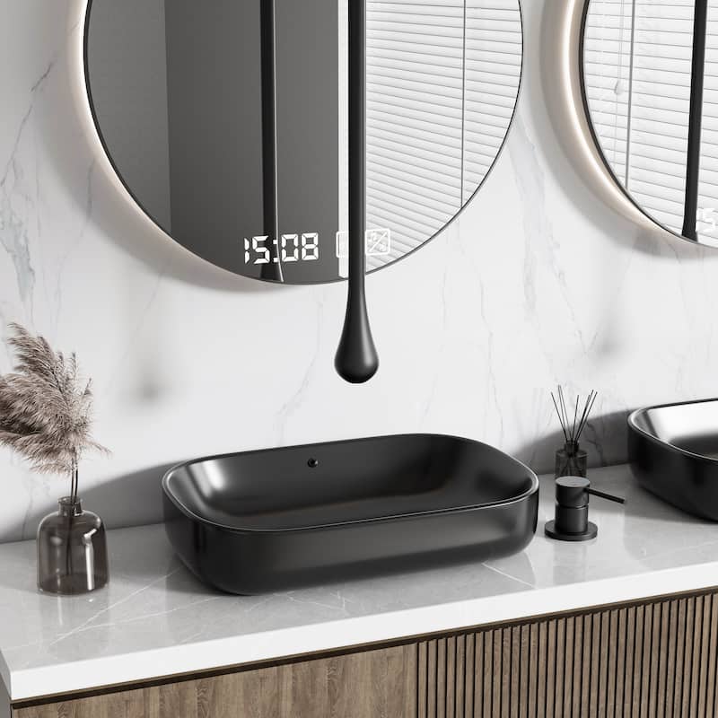 Modland 63''H Wall Mount Bathroom Faucet with High Flow & 500K Leak-Proof, Brushed Gold/ Matte Black - Matte Black