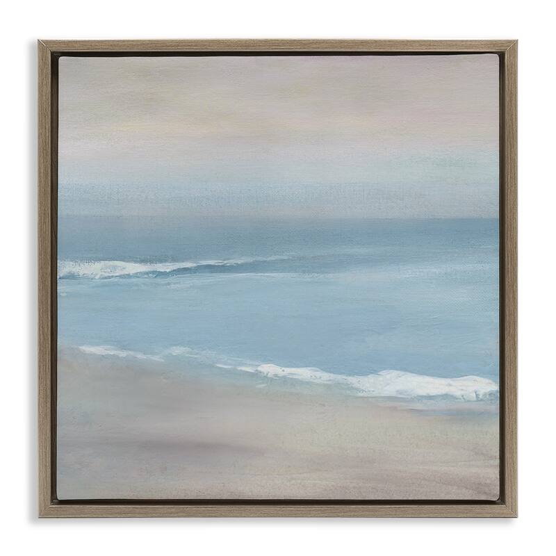 Stupell Coalescing Ocean & Shore Framed Floater Canvas Wall Art Design By Carol Robinson - 18 x 18 - Brown