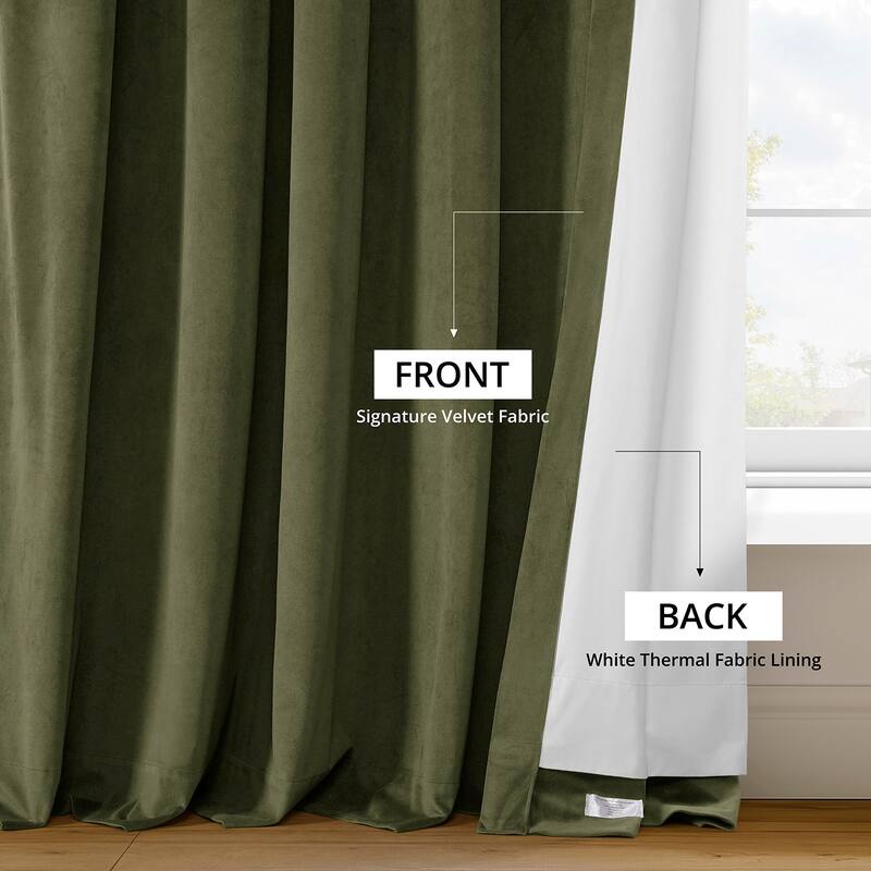Exclusive Fabrics Signature Pleated Blackout Velvet Curtain (1 Panel)