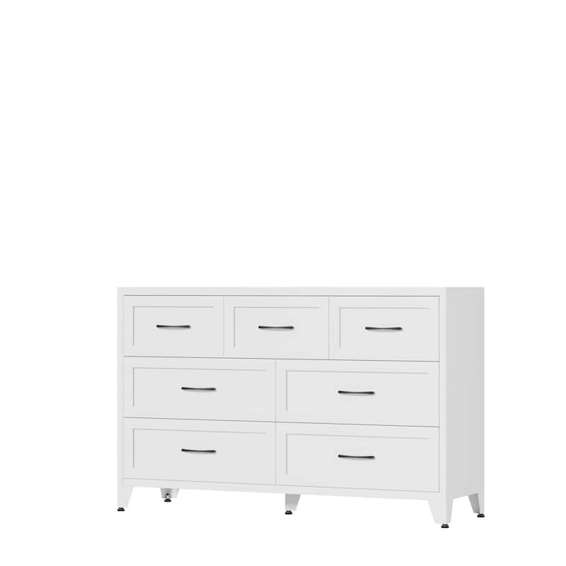 Bedroom Dresser Metal Storage Cabinet with Drawers, Space-Saving Chest of Drawers for Bedroom Living Room Entryway