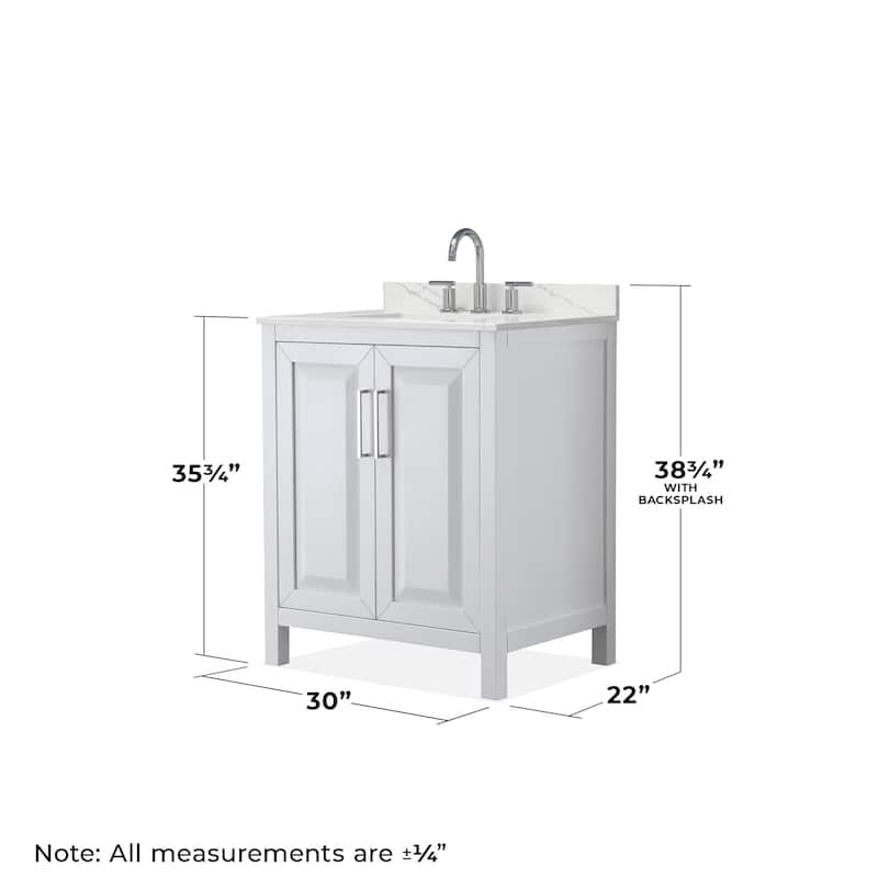 Wyndham Collection WCV252530S-QTZ-US3MED Daria 30" Free Standing