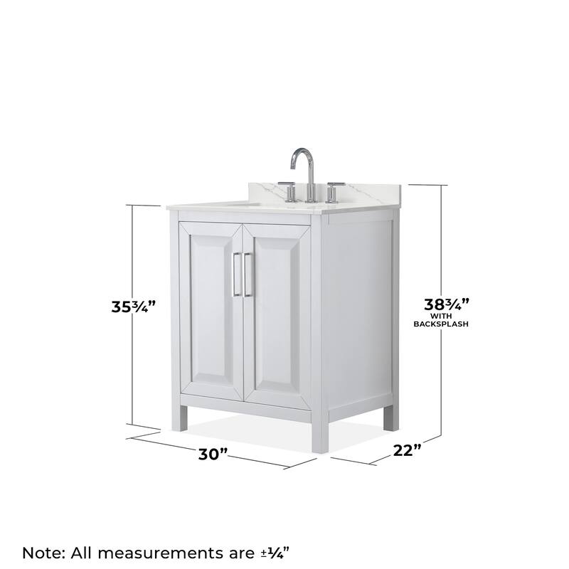 Wyndham Collection WCV252530S-QTZ-US3MXX Daria 30" Free Standing