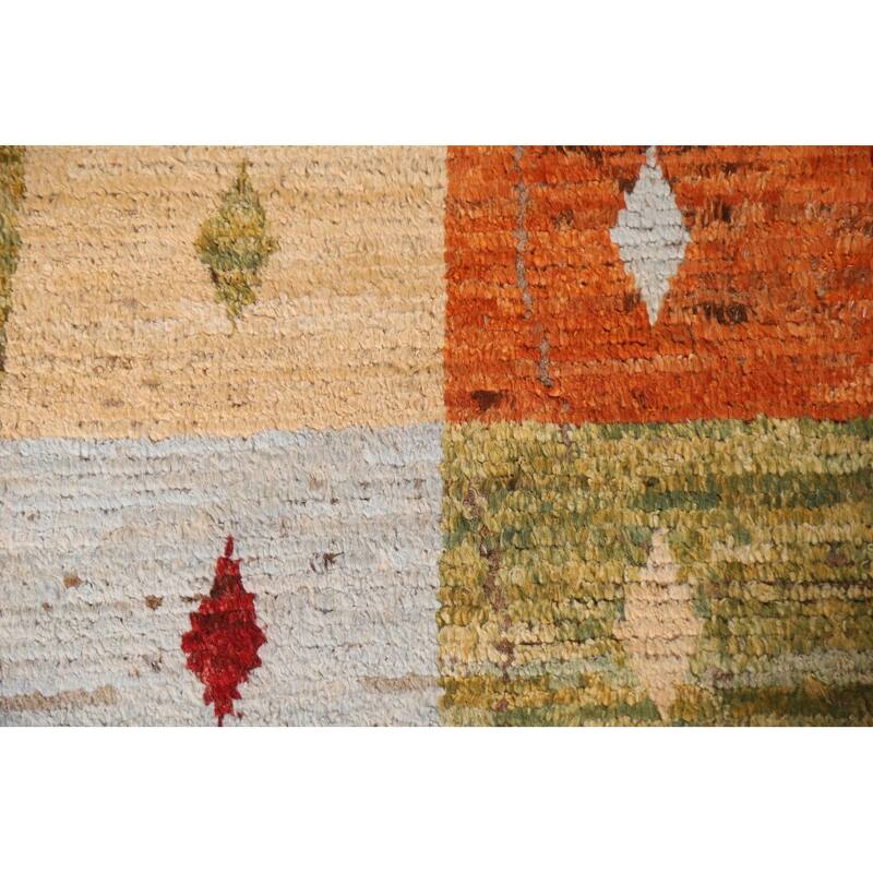 Hand Knotted Oriental 100% Wool Carpet Modern Geometric Multi-Colored Moroccan Area Rug - 8' 11'' X 6' 0''