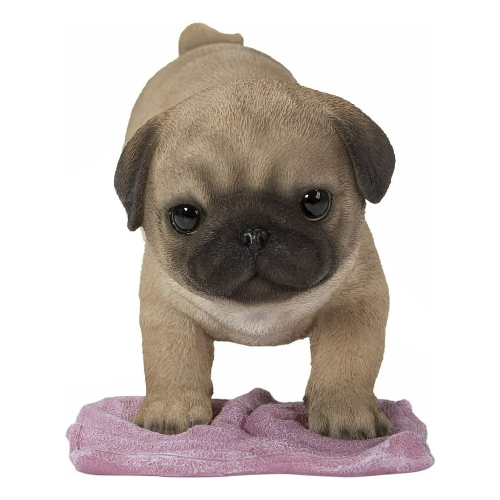 8" Mopping Pug Dog Outdoor Garden Statue