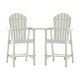 preview thumbnail 16 of 29, Rustic 2 Pieces Adirondack Chair Outdoor Barstools with Connecting Tray and Umbrella Hole