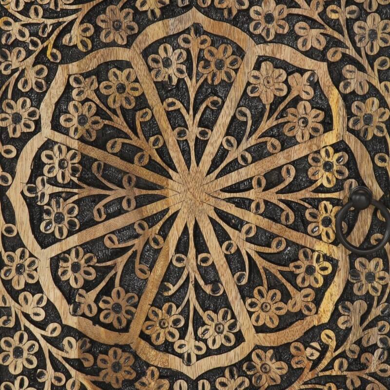 vidaXL TV Cabinet Brown Solid mango wood, iron TV Stand Rectangular - 12.2 x 31.5 x 18.1 in.