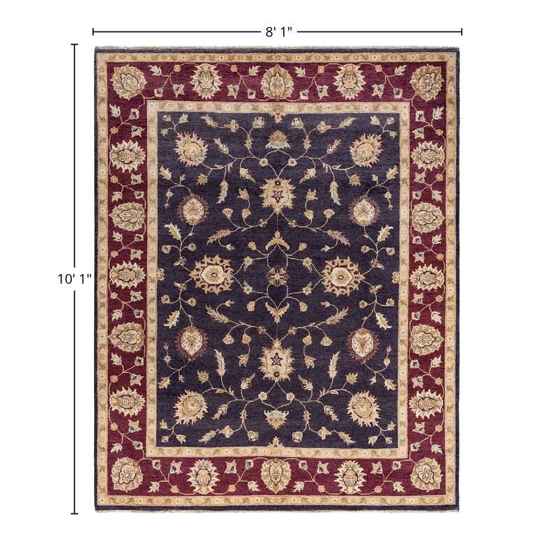 Oushak One-of-a-Kind Hand-Knotted Area Rug - Purple, 8' 1" x 10' 1" - 8' 1" x 10' 1"
