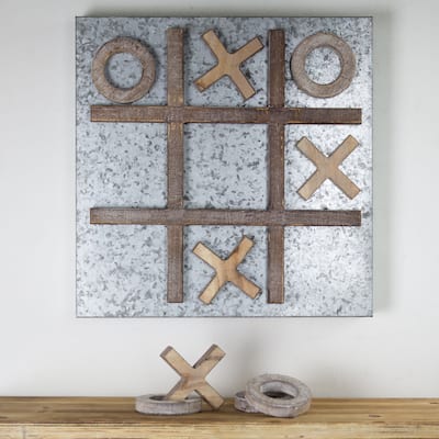 American Art Decor Tic Tac Toe Game Board Set Coffee Table Decor