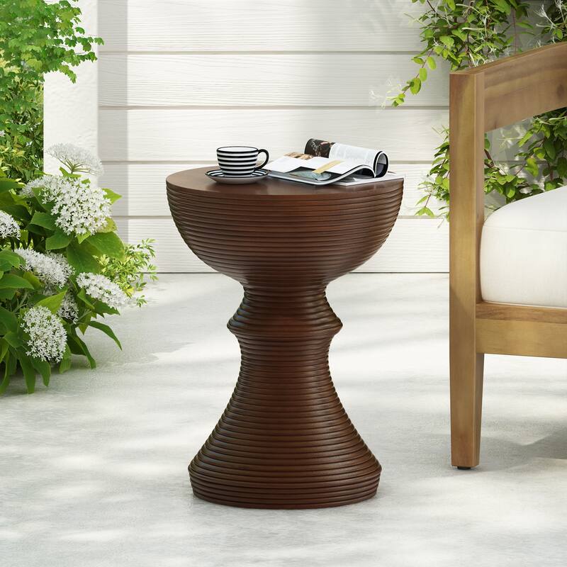Holmen Outdoor Modern MGO Round End Table by Christopher Knight Home - 16.25Lx16.25Wx20.75H