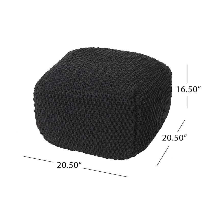 Dark Grey 20.5" Cotton Foot Stool