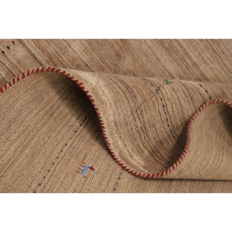 Hand Knotted Oriental 100% Wool Carpet Tribal Animal Pictorial Brown Gabbeh Area Rug - 8' 11'' X 8' 11''