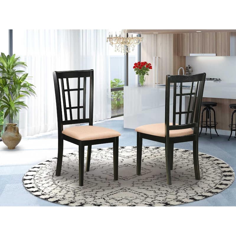 Buttermilk Brown Dining Chairs - Solid Wood Seat with Comfortable Kitchen Accent Seating, Set of 2 - 17