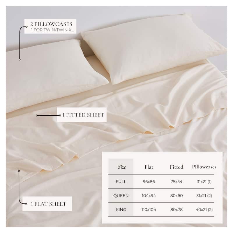 TENCEL Lyocell & Linen Blend 4-Piece Sheet Set.