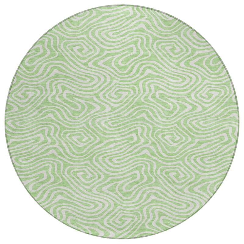 Machine Washable Indoor/ Outdoor Modern Trance Chantille Rug