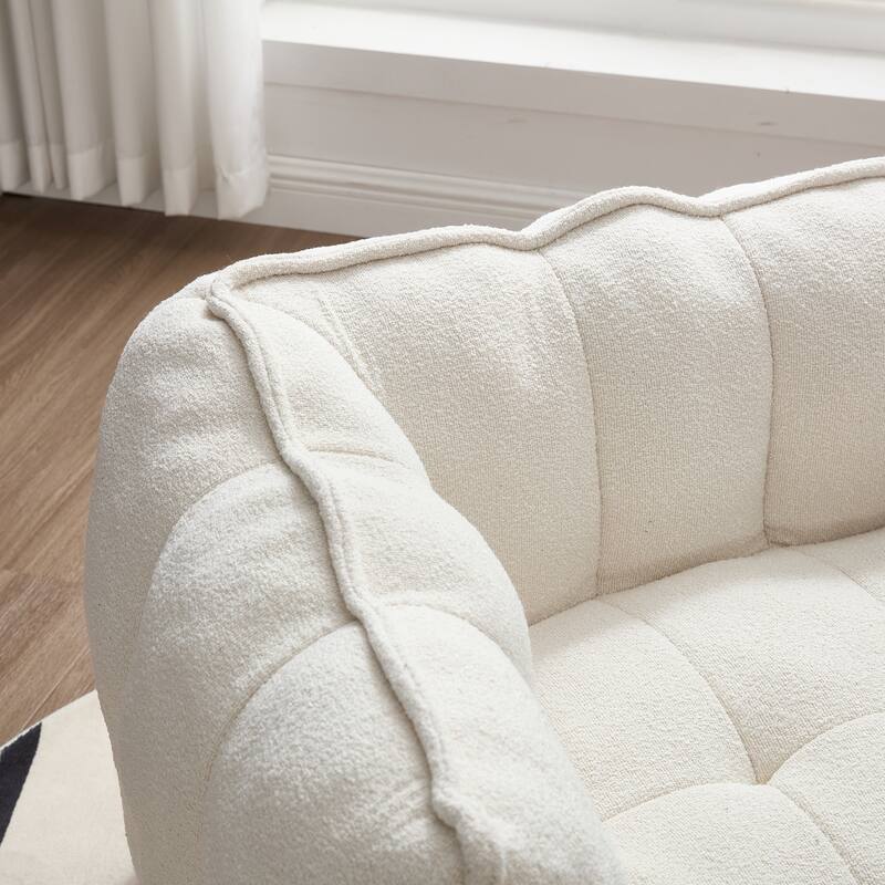 Chenille Bean Bag Chair Sets with Footstool and High-Resilience Foam