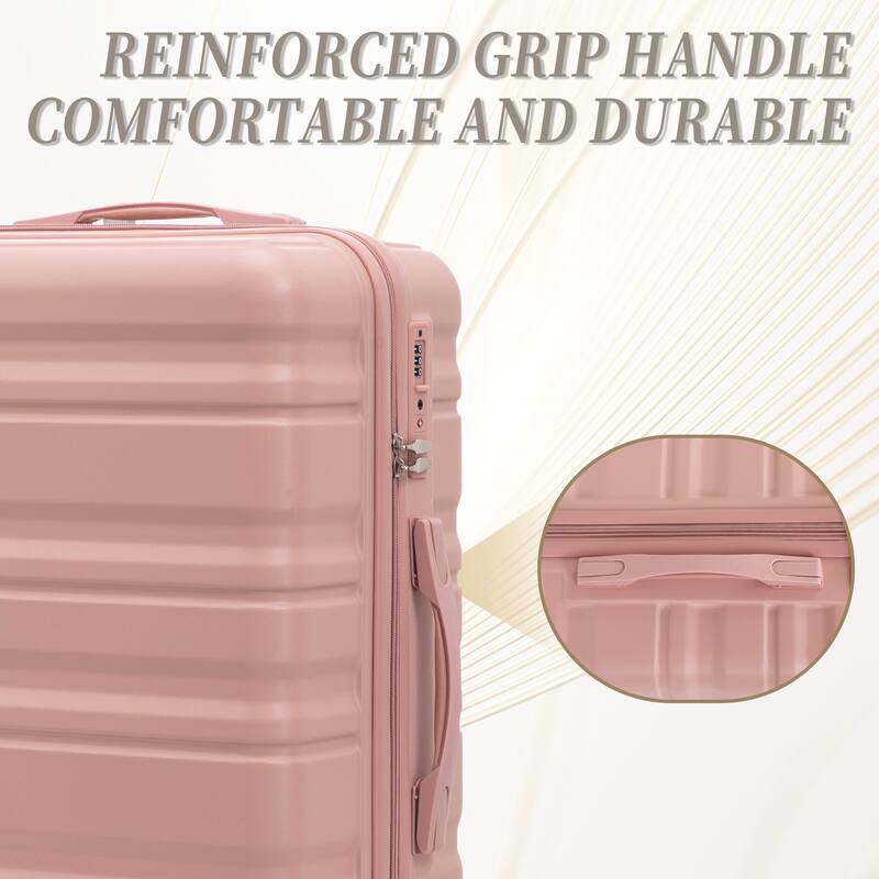 3 Piece Luggage Set Carry on Suitcase with ABS hardshell, Spinner Wheels & TSA Combination Lock