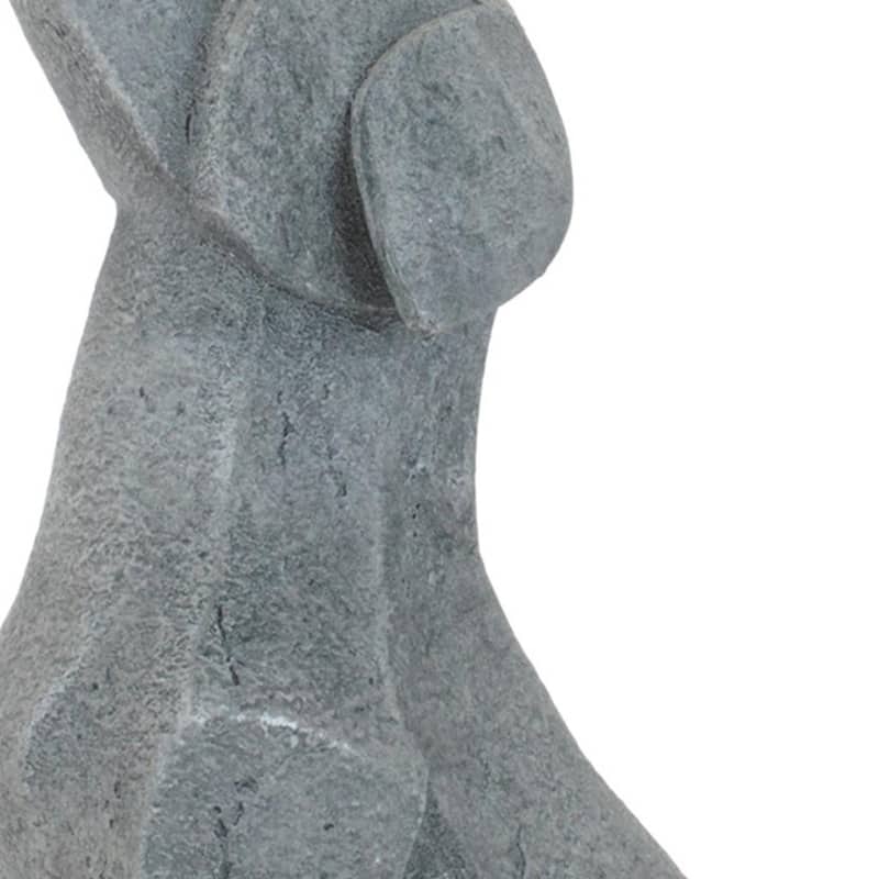 HomeRoots Set of Four Gray Polyresin Cat And Dog Figurines - 4.40 in. x 7.00 in. x 2.25 in.