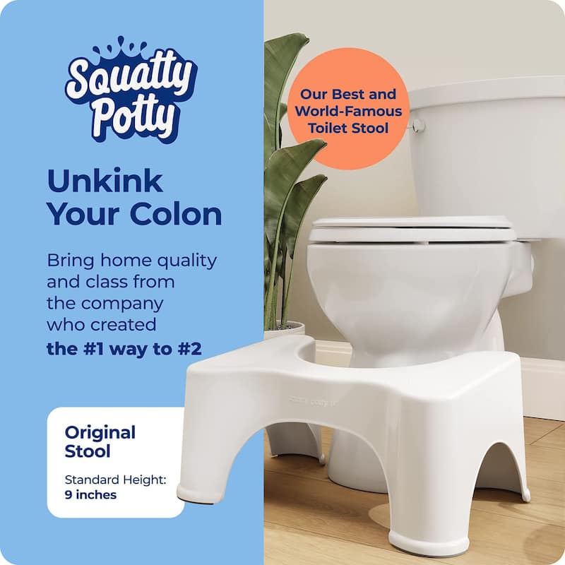 Squatty Potty The Original Bathroom Toilet Stool, 9 Inch Height, White, (Pack of 1) - White