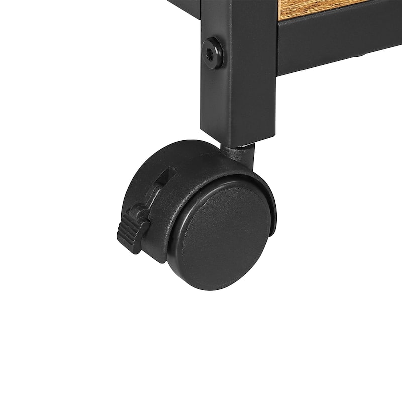 Javlergo 3-Tier Rolling Printer Stand with Locking Wheels Charging Station & AC/USB Outlets Mobile Office Storage Cart