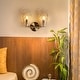 preview thumbnail 6 of 25, Fenro Modern 3-Light Luxury Brass Bathroom Vanity Light Textured Glass Wall Sconce
