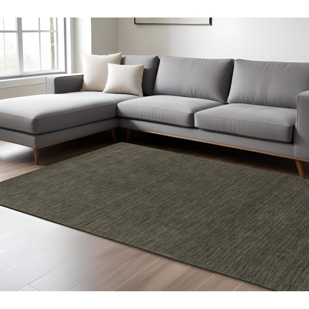 HomeRoots Solid Color Modern Rectangle Area Rug