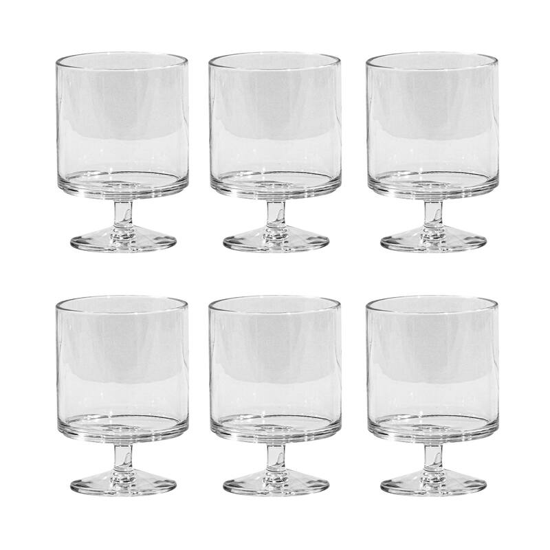 Abode Homewares Stacking Wine Goblet, 9.4 oz. Set of 6 - Clear
