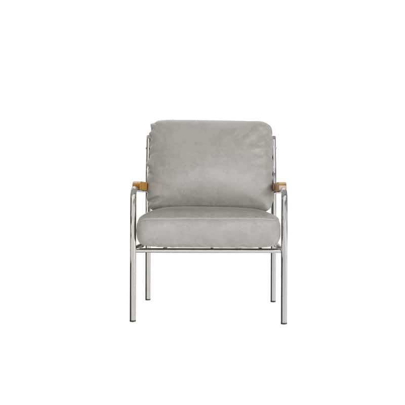 Momei 33.6"H Mid-Century Modern Armchair Stainless Steel Frame Accent Chair - 21.2"L x 24.2"W x 33.6"H
