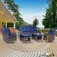 Option Navy Blue-Brown Rattan