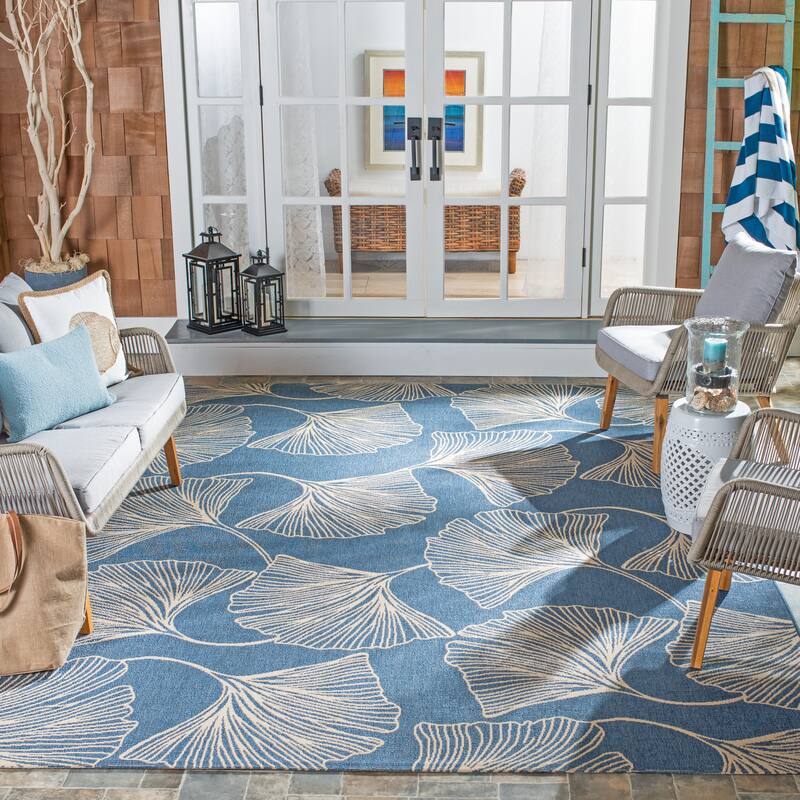 SAFAVIEH Courtyard Sepp Transitional Patio Backyard Rug