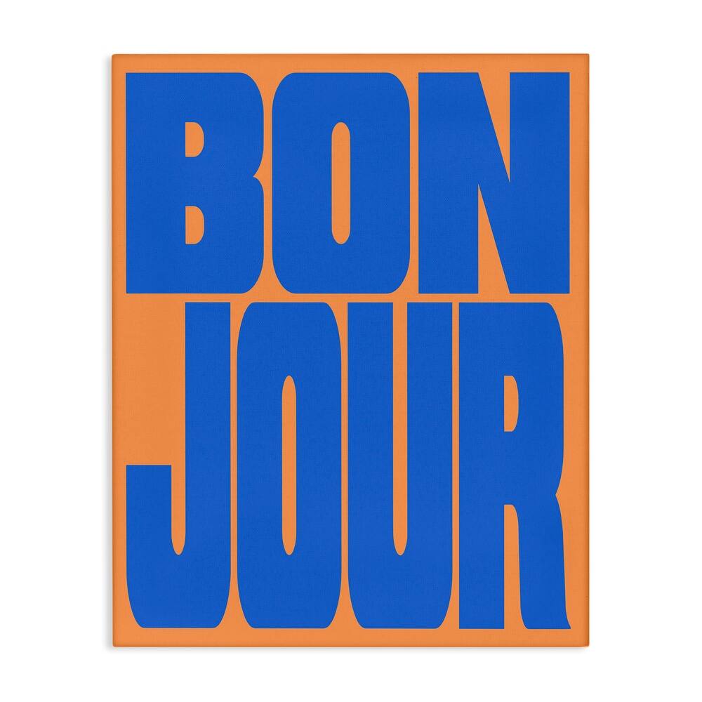 Stupell Bonjour Blue & Orange Canvas Wall Art Design By House of Lulu