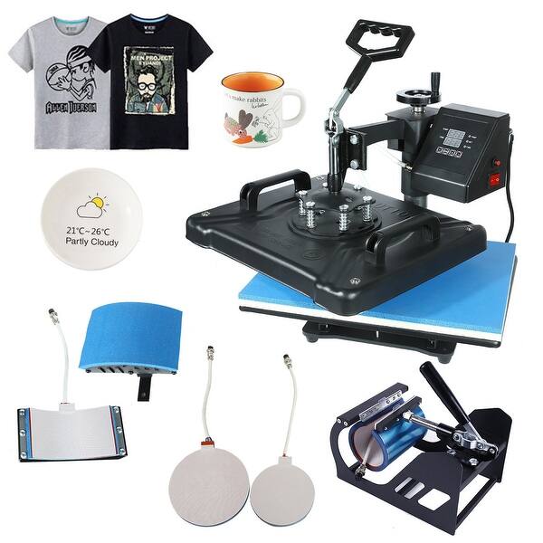 Heat Press 5 in 1 Digital Hot Press Sublimation Machine for T-shirt  Printing - 12*15 - Bed Bath & Beyond - 31271802