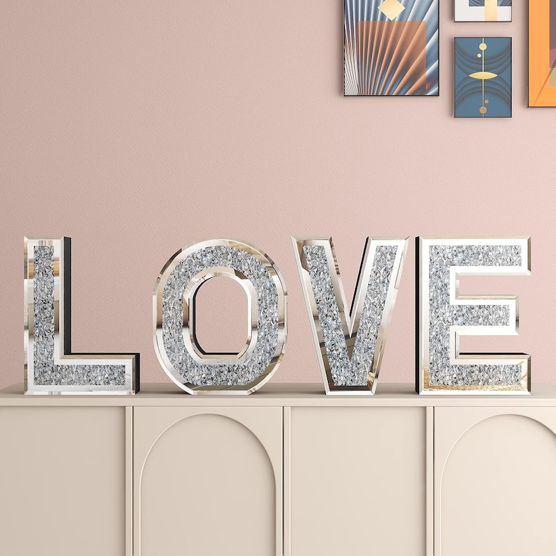 4 Piece Handmade Mirror Letters Wall Décor Set