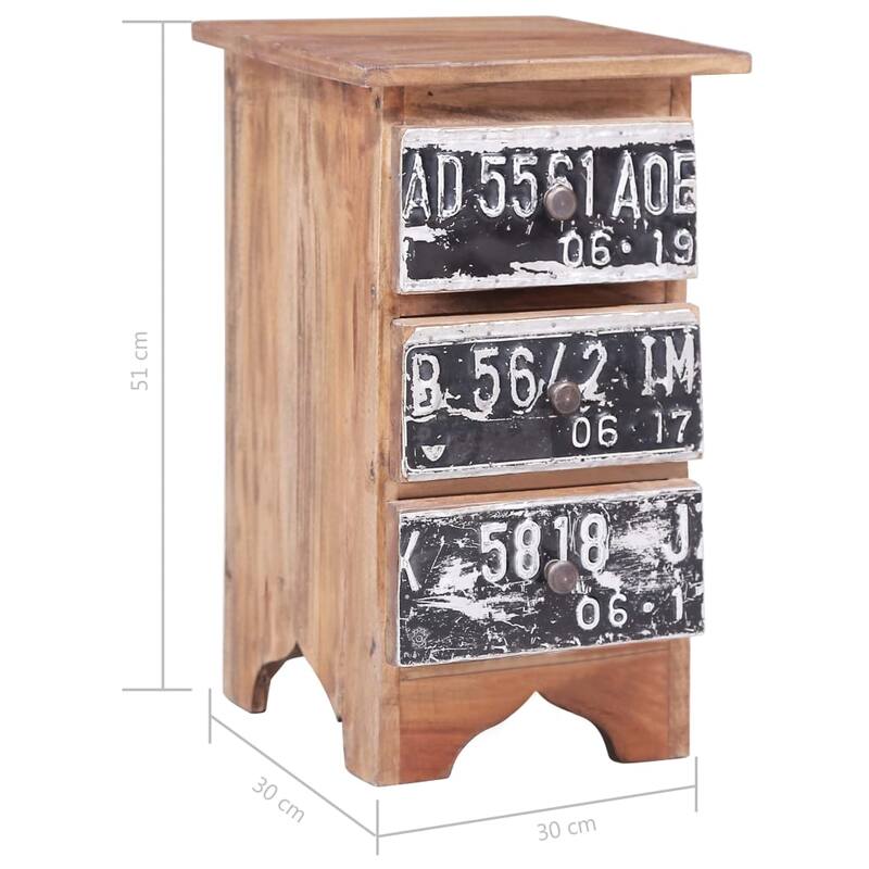 vidaXL Bedside Cabinet Solid Wood Mahogany