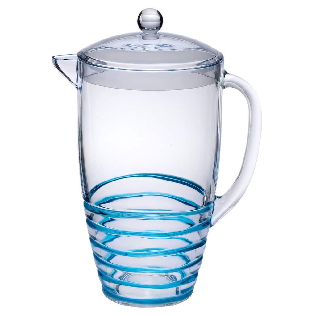 Water Pitcher with Lid, Swirl Unbreakable Plastic Pitcher