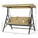 preview thumbnail 12 of 16, Outsunny 3-Seat Patio Swing Chair, Outdoor Canopy Swing Glider with Cushion with 3 Throw Pillows & Adjustable Shade for Porch