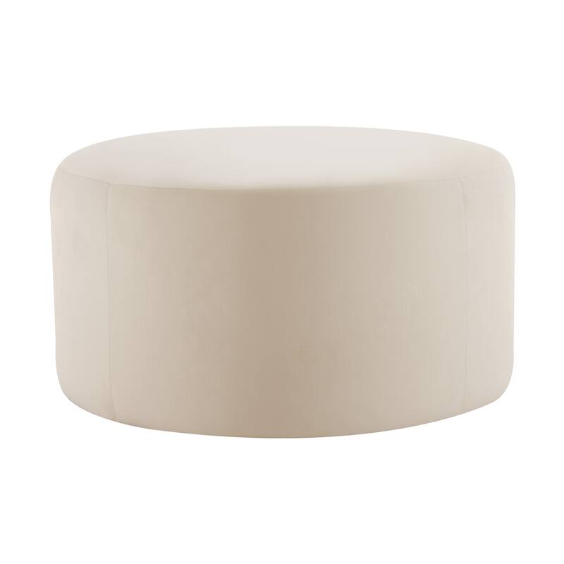 Upholstered Round Ottoman,PU Leather