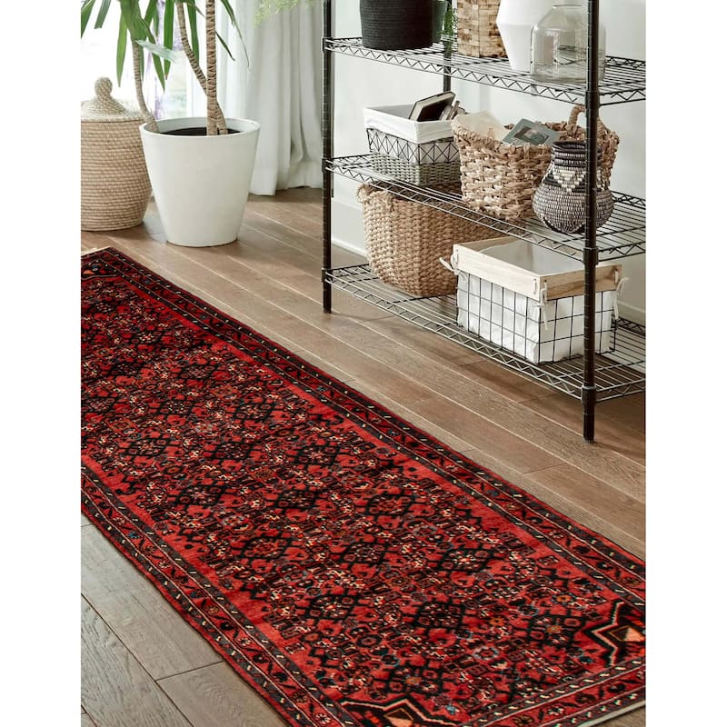 ECARPETGALLERY Hand-knotted Andelz Red Wool Rug - 2'10 x 10'1