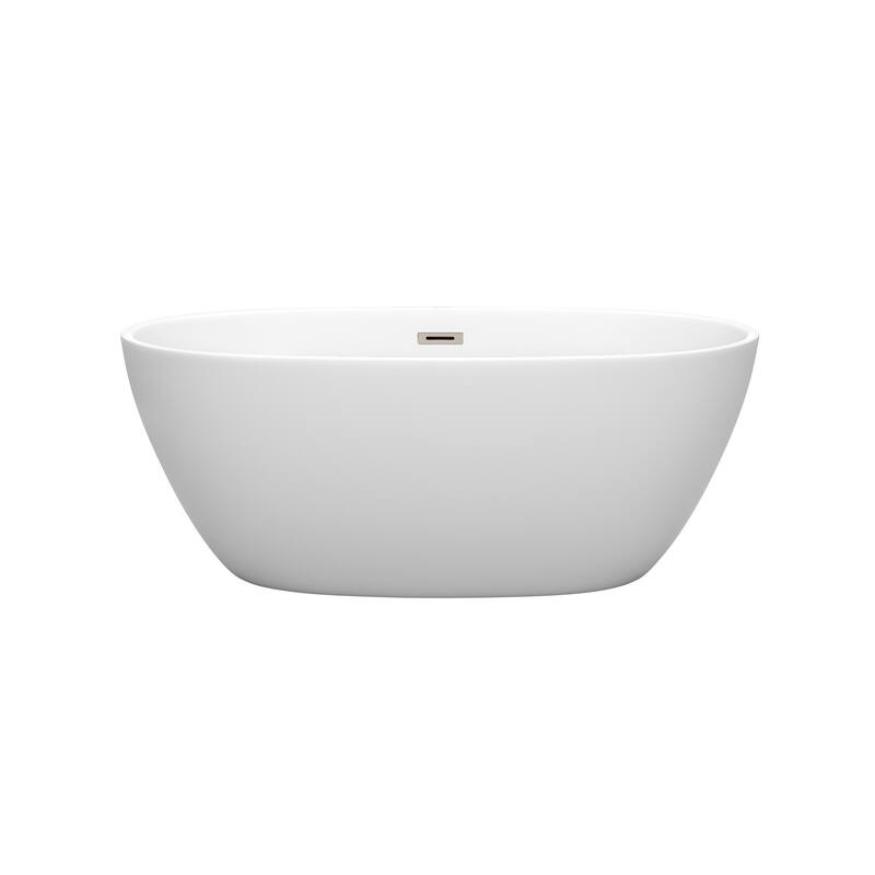 Wyndham Collection Juno 59-Inch Matte White Freestanding Bathtub