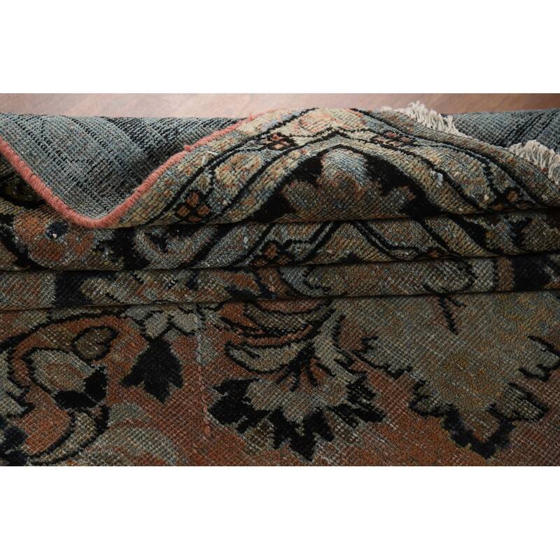 Floral Mahal Antique Persian Area Rug Hand-Knotted Wool Carpet - 9'1" x 12'2"