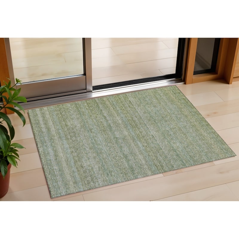 HomeRoots Striped Transitional Rectangle Outdoor Rug - 3' x 5'
