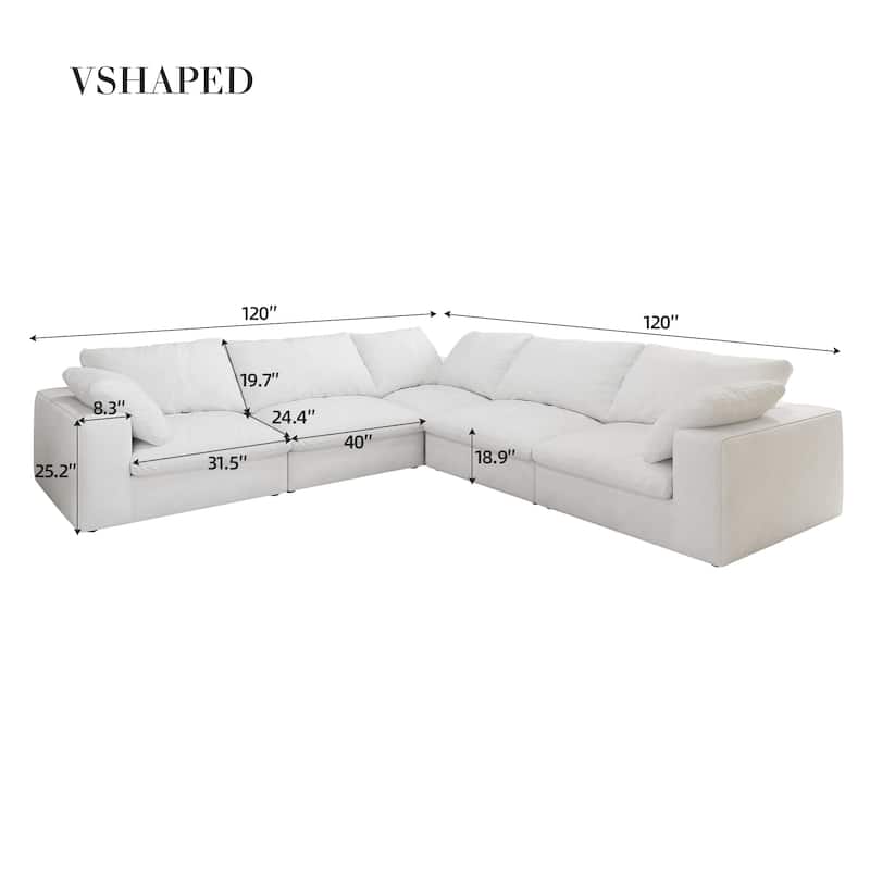 Large Size Modular Cloud Sofa Down Sofa Bed for Living Room