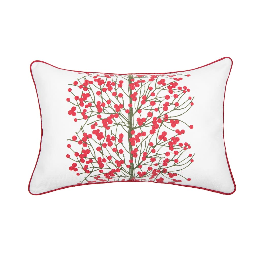 Berries Tree Printed Throw Pillow