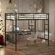 preview thumbnail 2 of 7, Full Metal Loft Bed with Desk and Shelf