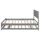 preview thumbnail 16 of 32, Full Size Platform Bed with Adjustable Trundle & Sturdy Headboard, Grey