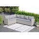 preview thumbnail 3 of 6, Amazonia Creme Outdoor 3 Piece Deep Patio Dining Set - 3pc