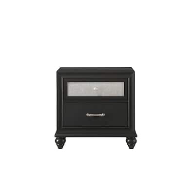1pc Glam 2-Drawer Nightstand End Table