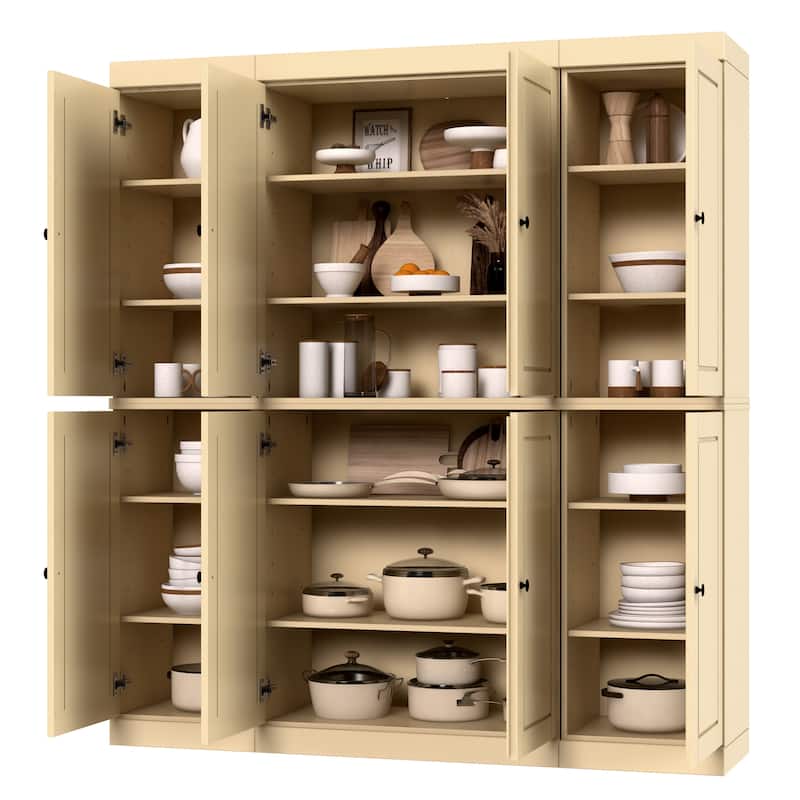 Palace Imports 100% Solid Wood 65" Kitchen China Pantry Cabinet - 65" x 71.5"