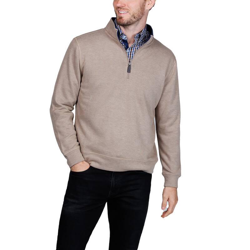 Tailorbyrd Men's French Rib Quarter Zip Pullover