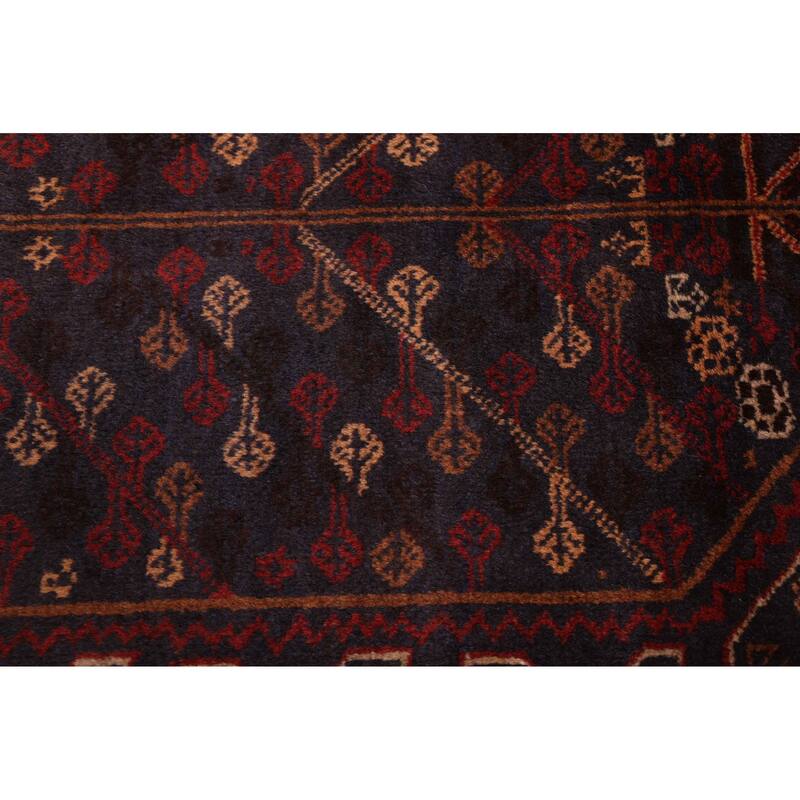 ECARPETGALLERY Hand-knotted Teimani Dark Navy Wool Rug - 3'3 x 7'7